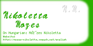 nikoletta mozes business card